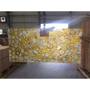 Factory semi-precious backlit yellow agate stone | Lamp | Wall | floor