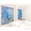 Custom blue onyx crystal translucent marble slab flooring backlit natural stone for bathroom丨wall丨livingroom