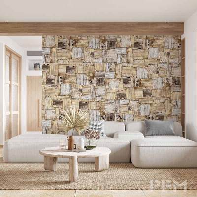 Natural petrified wood stone translucent light crystal wall 丨TV Wall Wall Panel丨interior wall decor