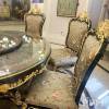 Royal Classic turntable pedestal dinner table 丨high-end round shape black gold table