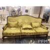 luxury yellow livingroom sofa set丨High-end French simplicity furniture 丨solid wood sofa chair