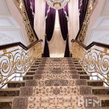 Villa staircase railing丨Brass handrail丨Luxury staircase