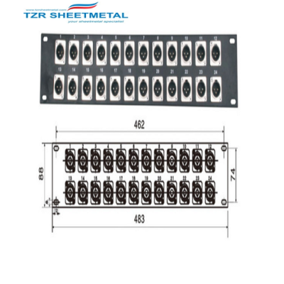 Blanking Panel 2U 19in Steel Black  Blank Rack Panel Filler Panel Rack Mount Panel