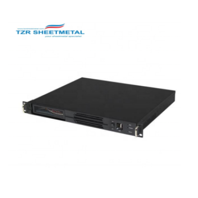 1U 19 inch Aluminium black vented enclosure chassis with Aluminium front panel