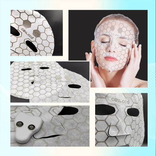 40gsm Micro Current Massage Mask Fabric Moisturizing Mask Acupoint Vibration Face Massager Wireless Electronic Facial Mask Fabric