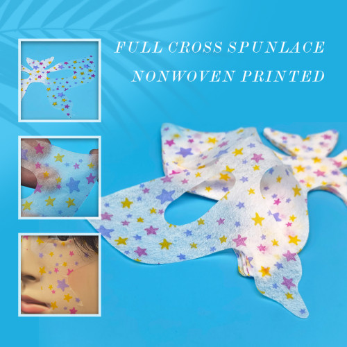 Tencel Disposable Eye Mask Paper Eyes Patches Fabric Star Printed Eyes Mask Sheet