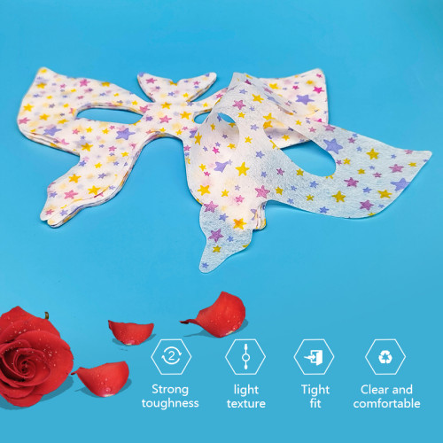 Tencel Disposable Eye Mask Paper Eyes Patches Fabric Star Printed Eyes Mask Sheet