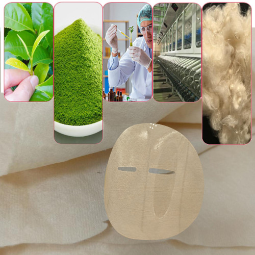 100% Tea Fiber Full Cross Spunlace Nonwoven Fabric For Skin Care Natural Biodegradable Face Mask Paper