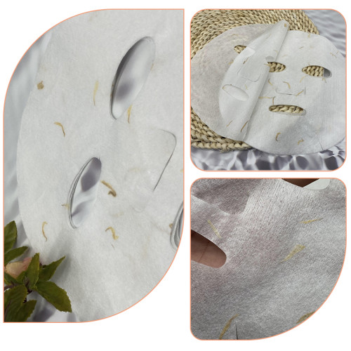 65gsm lyocell fiber facial sheet mask calendula flower petal manufacturer skin care chinese herb mask paper face mask