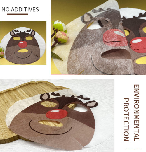 OEM Printing Facial Paper Mask Sheet Tencel Face Mask Spunlace Fabric Customized Animal Face Mask