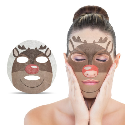 OEM Printing Facial Paper Mask Sheet Tencel Face Mask Spunlace Fabric Customized Animal Face Mask