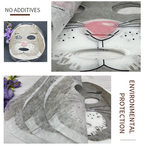 30gsm Tencel DIY Design Animal Printing Paper Face Mask Skin Care Facial Mask Paper