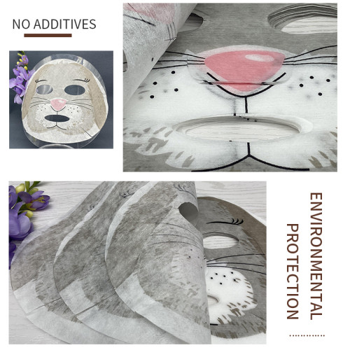 Tencel Animal Paper Mask Rabbit Printing Facial Mask Fabric Animal Printed Mask Sheet Of Nonwoven Fabric