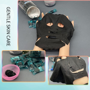 45gsm Black Activated Carbon Fiber Compressed Mask Spunlace Fabric Compressed Face Mask