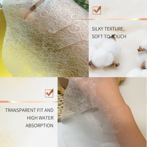 32gsm transparent cotton pulp fiber cosmetics facial mask dry mask invisible spunlace fabric nonwoven facial mask paper