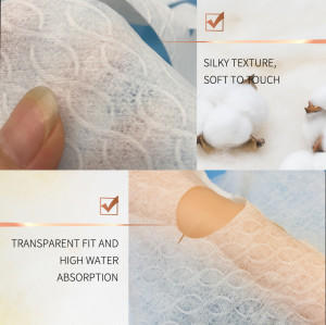 55gsm Natural Spunlace Nonwoven Cotton Pulp Fiber Spunlace Fabric Face Sheet Mask Wholesale