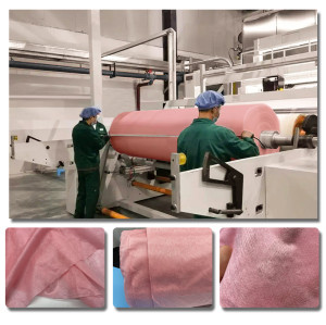 35gsm bio cellulose lycopene fiber pink spunlace fabric roll new material high quality dry mask sheet