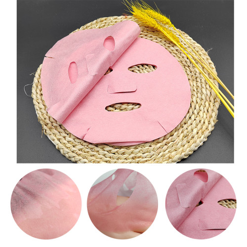 35gsm lycopene fiber makeup mask pink spunlace nonwoven fabric for dry face mask sheet