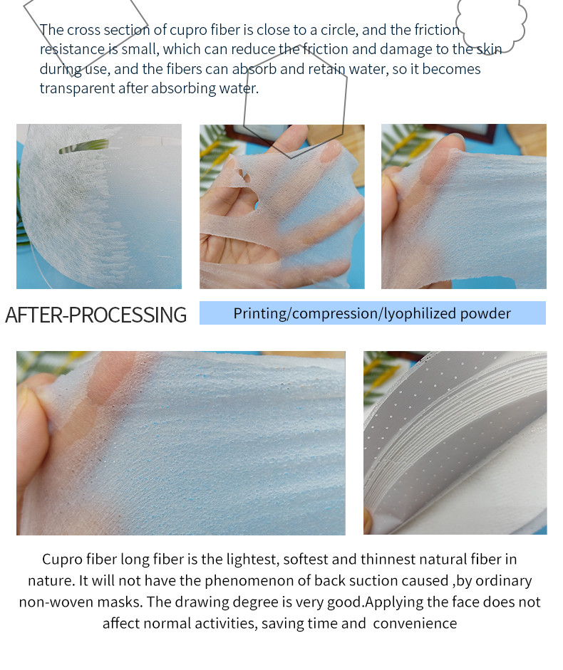 Cupro fiber mask sheet