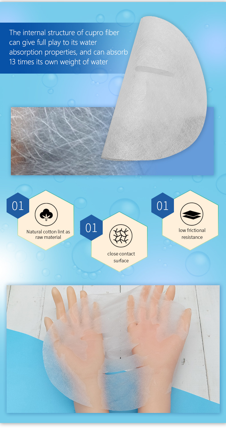 Cupro fiber mask sheet