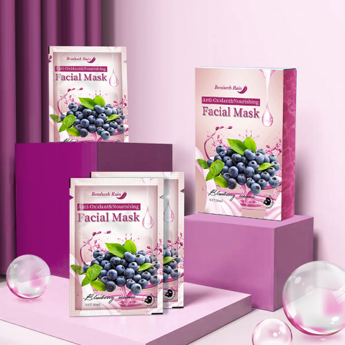 Anti-aging face mask care blueberry fruit facial mask hydrating facial masks wholesale