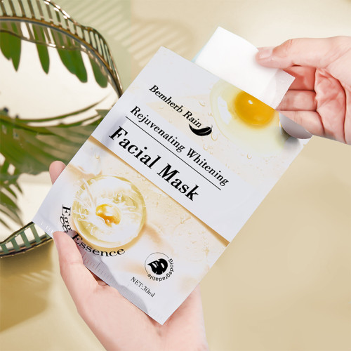 Egg Essence Sheet Mask Whitening Smooth Moisturizing Skincare Facial Sheet Pore Shrinking Collagen Masks