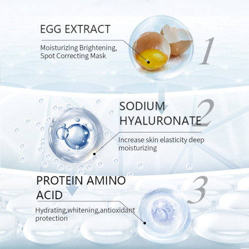 Egg Essence Sheet Mask Whitening Smooth Moisturizing Skincare Facial Sheet Pore Shrinking Collagen Masks