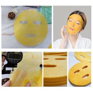 New Design Ultra-thin Dry Face Mask Sheet Thai Golden Raw Silk Nonwoven Mask Sheet Fabric Face Masks