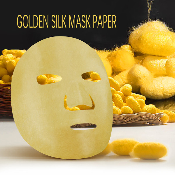 New Design Ultra-thin Dry Face Mask Sheet Thai Golden Raw Silk Nonwoven Mask Sheet Fabric Face Masks