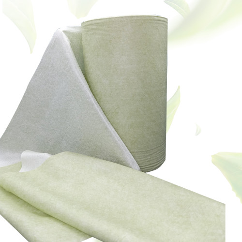 60gsm Two-color Spunlace Fabric Mocha Green Face Mask Raw Material Manufacturer Spunlace Rolls