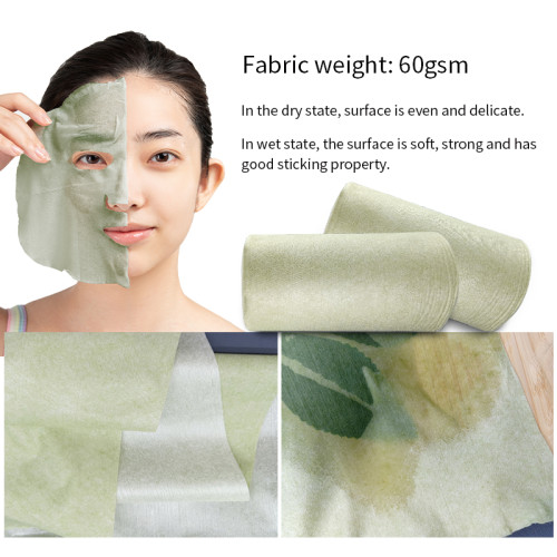 60gsm Two-color Spunlace Fabric Mocha Green Face Mask Raw Material Manufacturer Spunlace Rolls