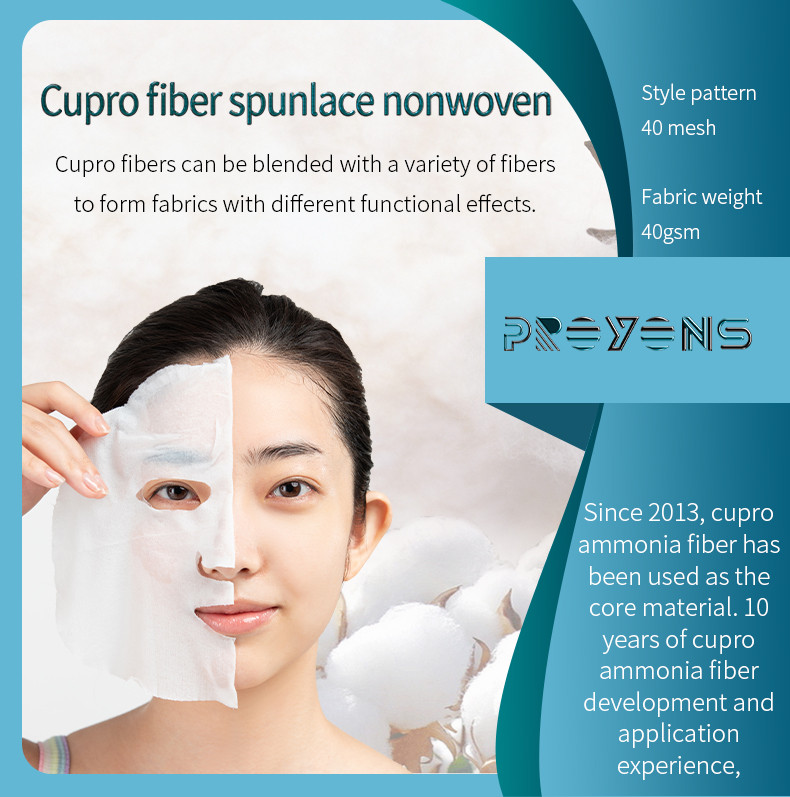 Cupro fiber face mask paper