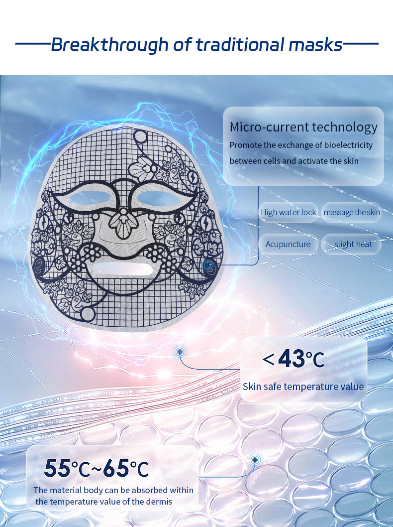 microcurrent massaging cloth facial mask