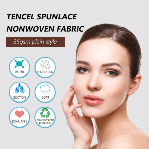 35gsm Tencel Dry Face Mask Sheet Biodegradable Spunlace Fabric Eco-friendly Face Mask Raw Material