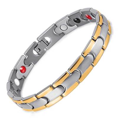 Apricity stainless steel silver and gold  plated magnetic bracelet