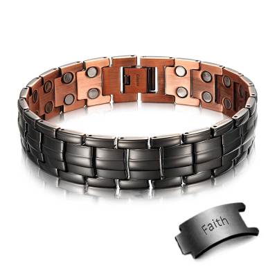 Sempiternal black plated copper id magnetic bracelet