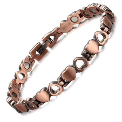 Tryst Heart shape pure copper magnetic bracelet