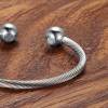 Silver Moppet stainless steel magnetic bangle bracelet