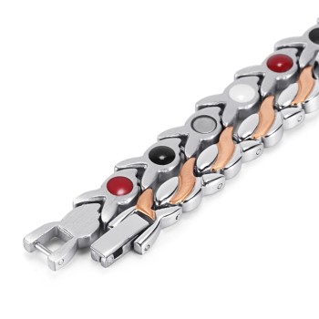 RunBalance two-tone stainless steel magnetic bracelet