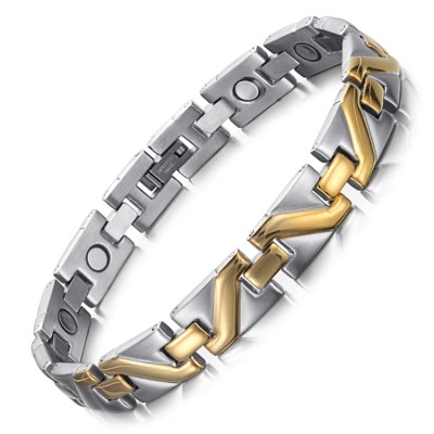 Gold Pulse stainless steel magnetic therapy bracelet