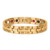 Gold plated stainless steel magnetic therapy bracelet