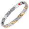 Medusa 4 in 1 elements stainless steel magnetic bracelet Silver and gold
