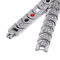 Robustness 4 in 1 element stainless steel magnetic bracelet Silver