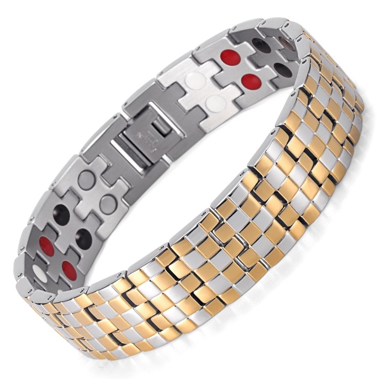 Mosaic 4 in 1 element stainless steel magnetic bracelet