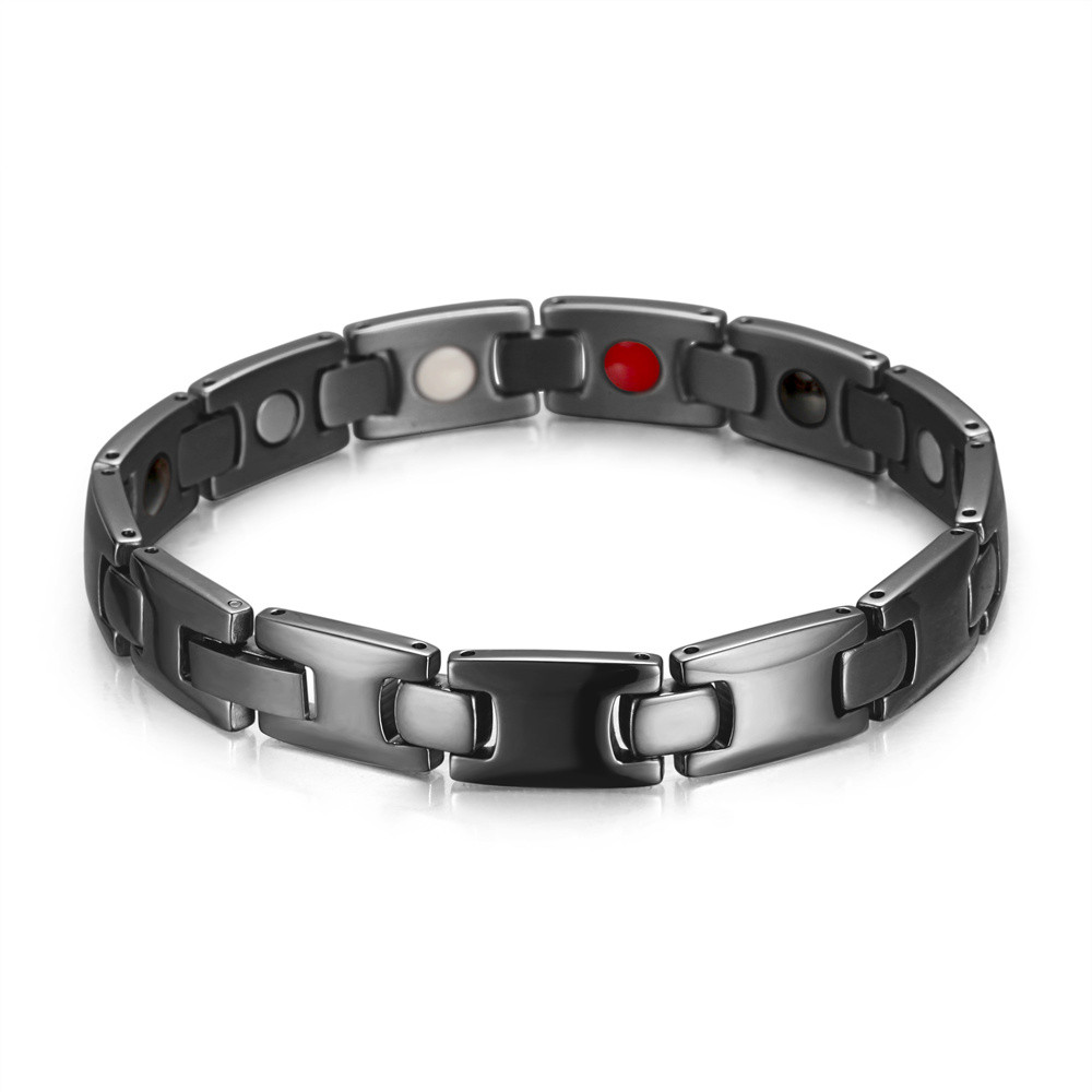 Black color man sport healthcare magnet bracelet