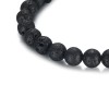8mm lava nature stone bracelet with stainless steel accessories