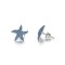 Blue ocean blue mineral dust starfish stainless steel earrings