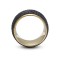 Black mineral dust stainless steel gold ring