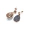 Grey mineral dust filigree stainless steel rose gold earrings