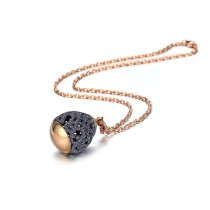 Grey Hollow Rose Gold Necklace Pendant